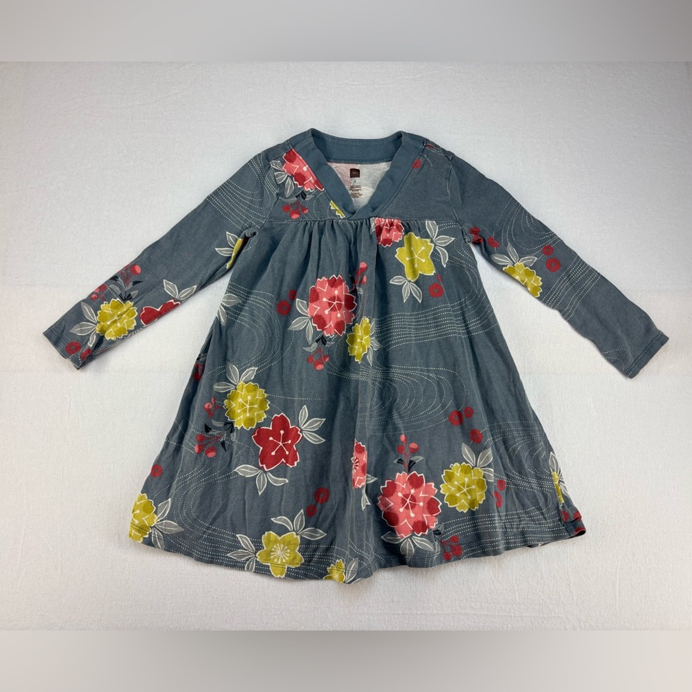 “TEA” Floral Long Sleeve Kids Dress